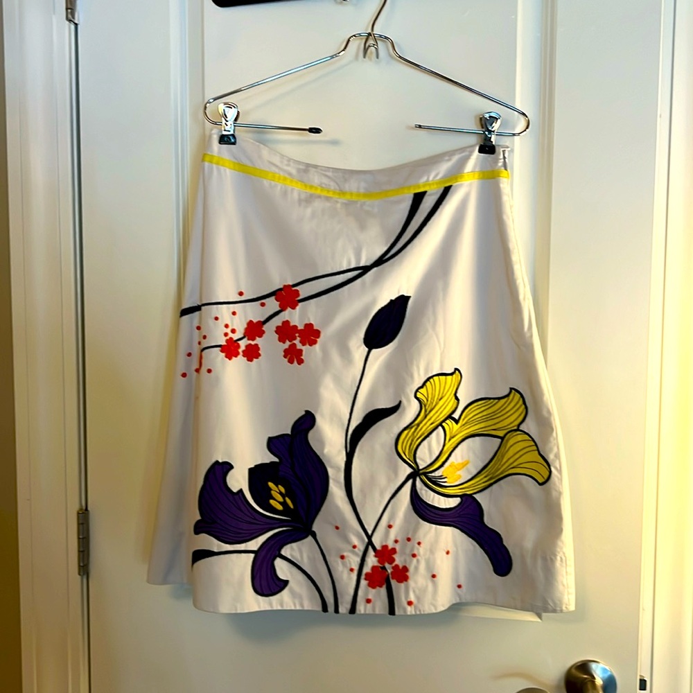 Anthropologie Lithe embroidered skirt size 4